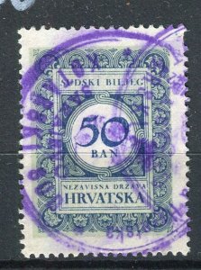 CROATIA; 1930s-40s early Revenue issue fine used 50B. value