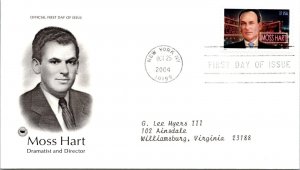 FDC 2004 SC #3882 Moss Hart - New York Ny - Single - J2935