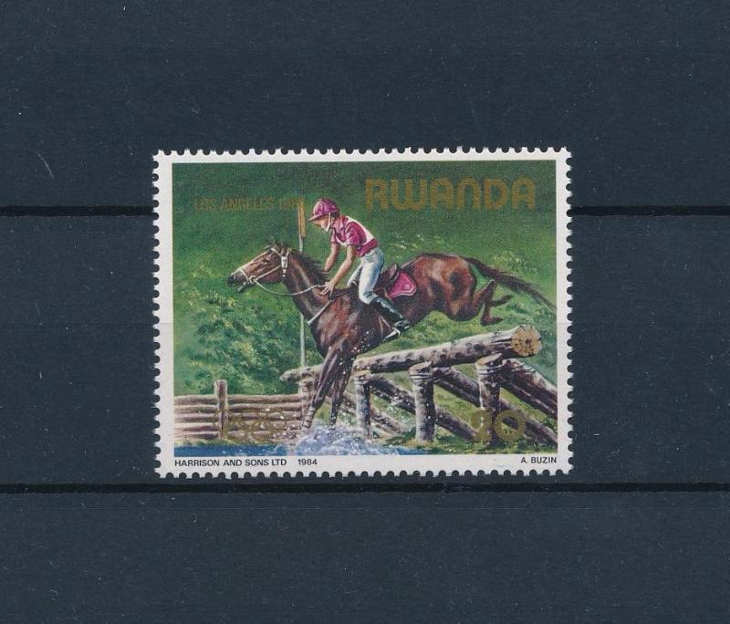 [46344] Rwanda 1984 Olympic games Los Angeles Horse Equestrian MNH