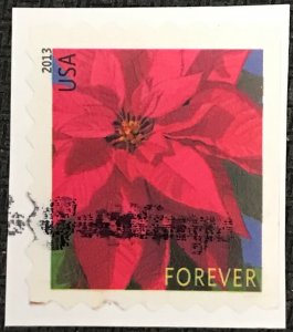 US #4821 Used Booklet Single OP Poinsettia SCV $.25