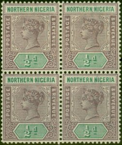 Northern Nigeria 1900 1/2d Dull Mauve & Green SG1 V.F MNH Block of 4
