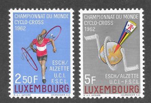 Luxembourg Scott 384-85 MNHOG - 1962 Cross Country Bicycle Race - SCV $0.55