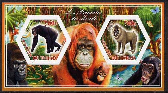 Chad 2014 Primates of the World #3 imperf sheetlet contai...