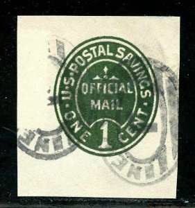 U.S. Scott UO70 Used 1 Cent Postal Savings Cut Square