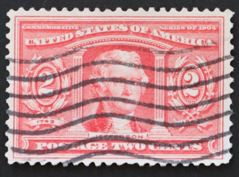 U.S. Used #324 2c Louisiana Purchase, Superb. Wave Cancel. A Gem