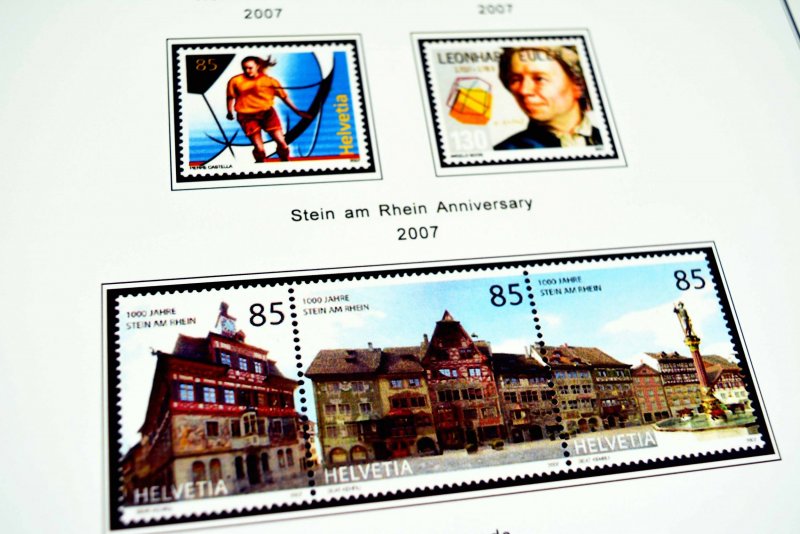 COLOR PRINTED SWITZERLAND 1843-2010 STAMP ALBUM PAGES (213 illustrated pages)