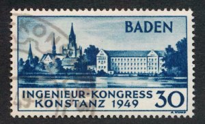 GERMANY BADEN 5N41 USED CONGRESS LAKE CONSTANCE 1949