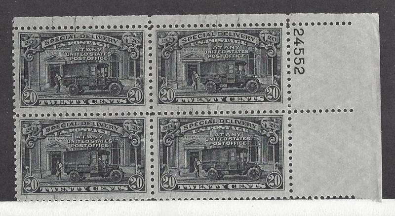 United States, E19, P.O. Truck Black Plt..Blk of 4, **MNH**