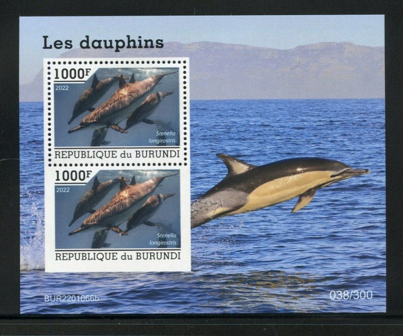 BURUNDI 2022 DOLPHINS SOUVENIR SHEET MINT NEVER HINGED