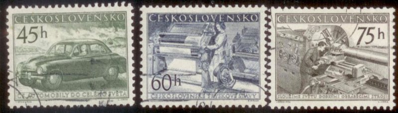 Czechoslovakia 1955 SC# 685-7 Cars Used E179