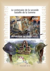 NIGER - 2018 - Second Battle of the Somme - Perf Souv Sheet - M N H