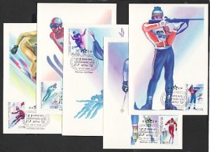 Russia, Scott cat. 5627-5631. Winter Sports issue on 5 Max Cards.