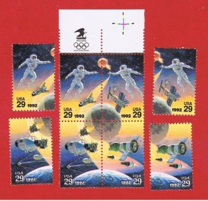 #2631-2634 MNH OG  block of 4 & singles  Space  Free S/H