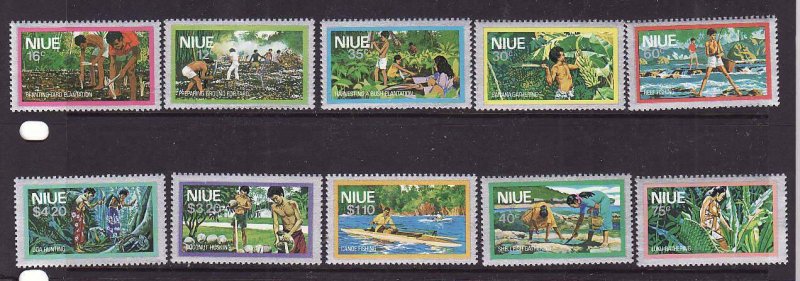 Niue-Sc#222-31-Unused NH set-Fishing-Harvesting-1978-