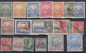 Barbados KGV Collection of 19 Values Mint/VFU J1737