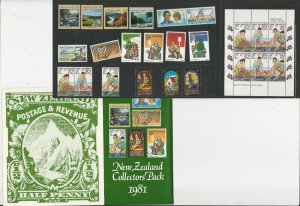 New Zealand Postage Stamp, 1980, 1981, 1982, 1983,  1984 Mint Year Set, JFZ 