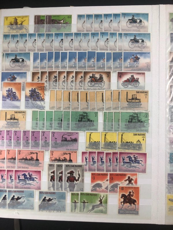 Worldwide  Stamp Stock Book San Marino, Thrace, Vietnam and Lots More Great Deal