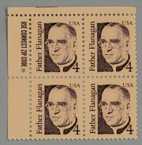 Scott # 2171 - ZIP Block Of 4 - Father Flanagan -  MNH - 1986