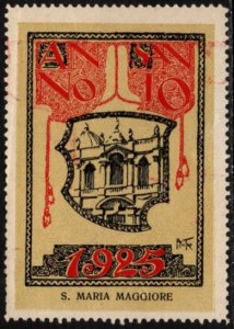 1925 Italy Poster Stamp Holy Year Ordinary Jubilee Commem Basilica St. Mary