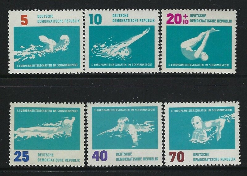 GERMANY DDR - #621-#625 - 1962 EUROPEAN SWIMMING CHAMPIONSHIP MINT SET MNH 