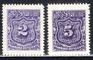 El Salvador #J34,J36  VF   Unused   CV  $6.00   ....  5470185