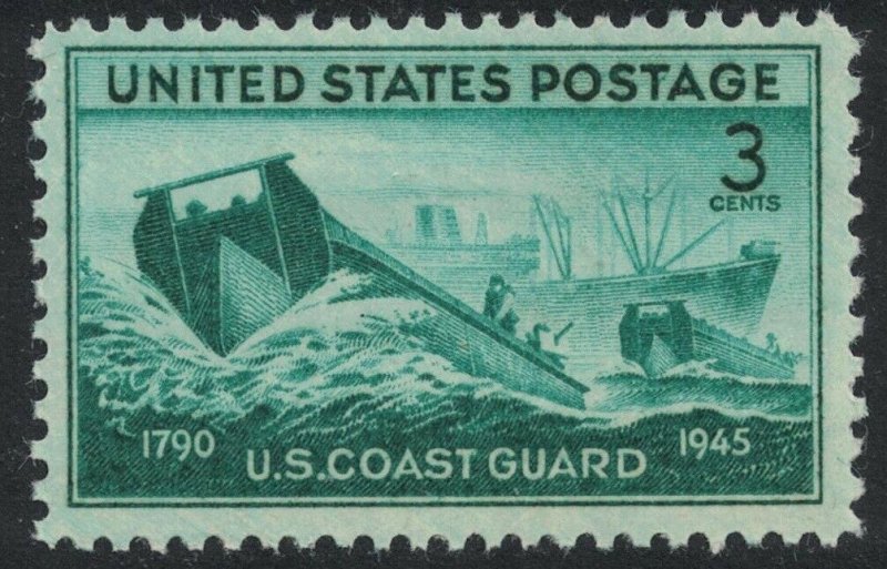 Scott 936- U.S. Coast Guard, Landing Craft- MNH 3c 1945- unused mint stamp