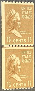 U.S.# 849-MINT/HINGED--JOINT LINE PAIR WITH PARTIAL PLATE #--1939