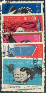 Ecuador;  Scott 753, 753A-753D; 1966; Precanceled; NH; Complete Set