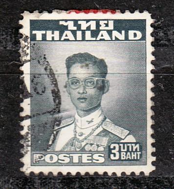 THAILAND-1951 used 3b grey King Bhumibol