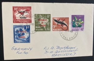 1969 Nauru Island Overprinted Stamps Cover To Düsseldorf Germany