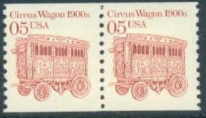 2452 Circus Wagon F-VF MNH transportation coil pair