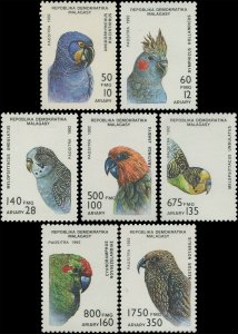 Malagasy Republic/Madagascar 1993 Sc 1114-1120 Birds Parrots CV $14.30