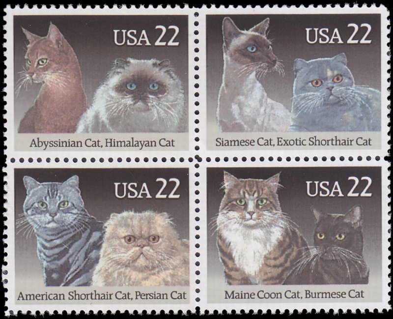 Scott 2375a  Cats Block MNH