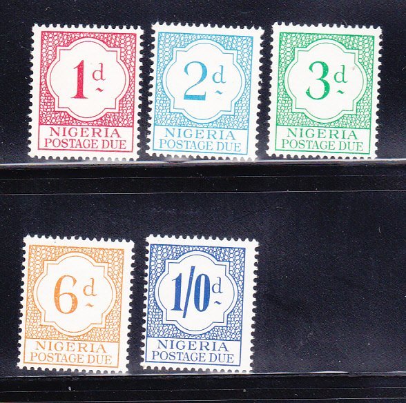 Nigeria J6-J10 Set MNH Postage Due Stamps