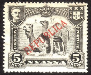 1911, Nyassa 5c, Camels, MNG, Sc 52