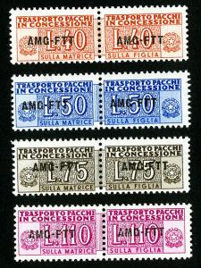 Trieste Stamps # QY1-4 VF OG NH Set of 4 Pairs Scott Value $84.00