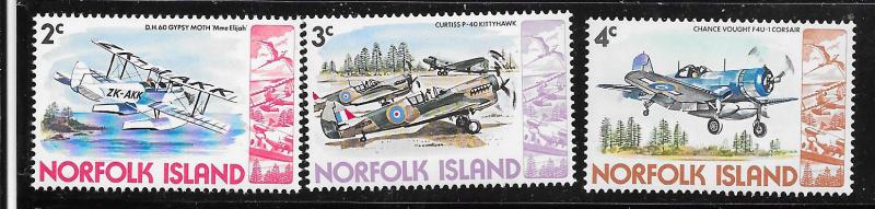 Norfolk Islands #257-259 Military Aircraft (MNH) CV$0.75