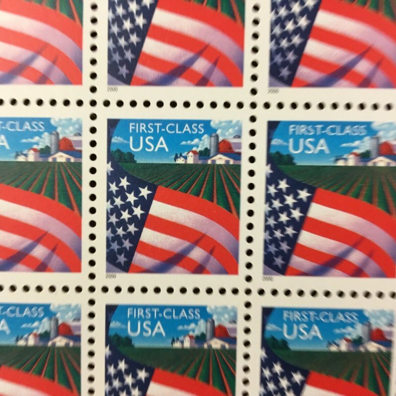 3448   Flag over Farm. MNH  (34¢) Non-demoninated  Sheet of 20.  Issued in 2000