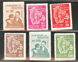 Bolivia Scott C176-181 MH* airmail stamp set