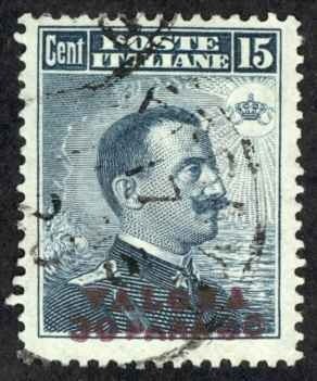 Italy Valona Sc# 9 Used 1916 30pa on 15c Overprint