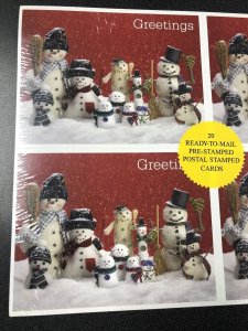 UX386-UX389 Christmas Snowman -  20 Stamped Postal Cards  Sealed