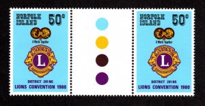 NORFOLK ISLAND  SC# 254  STOPLIGHT GUTTER PAIR  FVF/MNH