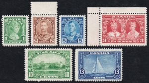 Canada Scott 211-216 (1935) Mint H VF Complete Set, CV $37.10 C