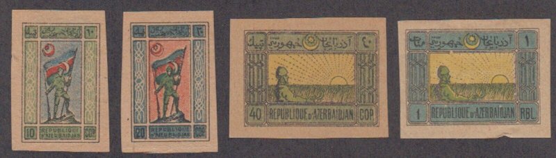 Azerbaijan - 1920 - SC 1A-3A, 5A - LH 