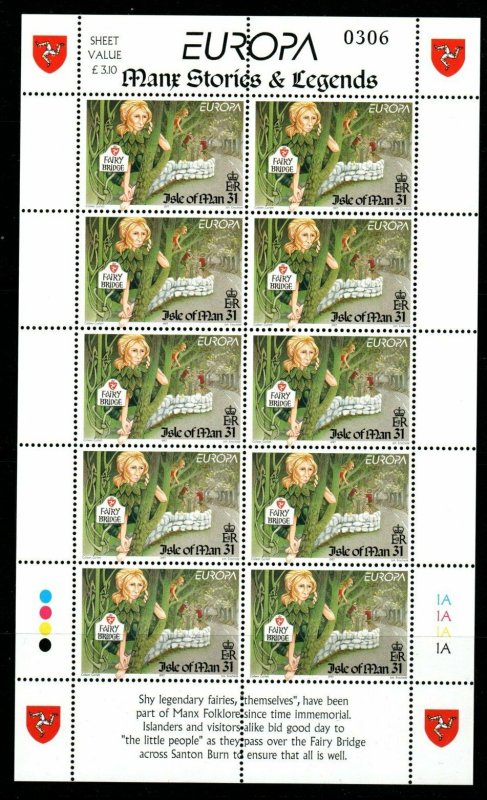 ISLE OF MAN SG743 1997 EUROPA TALES AND LEGENDS SHEETLET MNH 