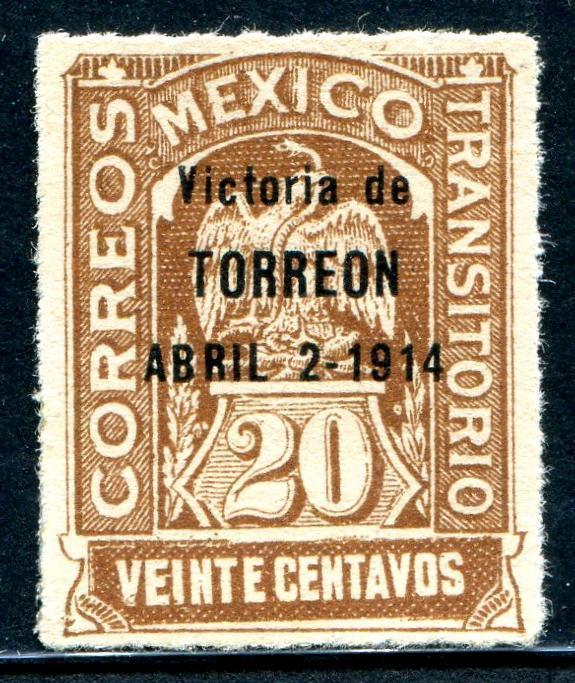 HERRICKSTAMP MEXICO Sc.# 367 1914 LH VF, Rare. Position #37