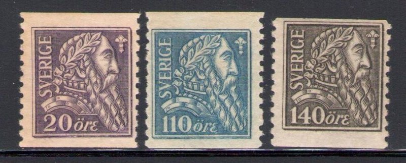 1921 SWEDEN, No. 151-153 Liberation of Sweden - Effigy of Gustav I - MNH**