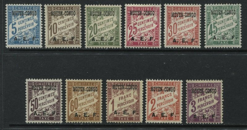 Middle Congo overprinted 1928 Postage Due set mint o.g.