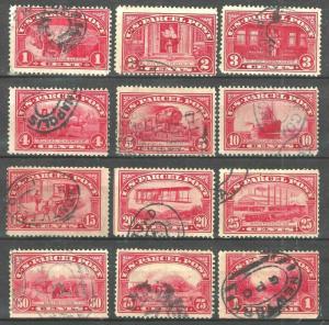 Q1-Q12 US  PARCEL POST CARMINE ROSE SET-USED-N/G-FINE