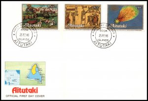 Aitutaki 387-389 U/A FDC